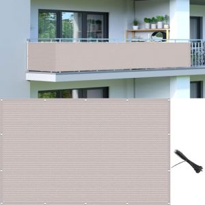 Brise Vue pour Balcon 130 x 320 cm HDPE Protection UV Résistant Aux Déchirures Brise Vue Pare-Vue Balcon avec Oeillets, Attaches de Câble et Cordons, pour Jardin, Blanc (LvLiangShiLiShiQuDongMingMaoYiYouXianGongSi, neuf)
