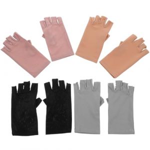 Mipcase 4 paires Mitaines de Protection UV pour Manucure Femme Mitaines Anti-UV en Spandex Confortables et Respirantes Couleurs Beige Gris Noir et Protection Solaire pour Mains et (andy wang, neuf)