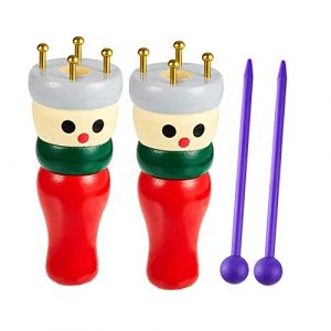 Jzhen 2pcs Tricoteuse en Bois, Tricotin en Bois et Crochet, Tricotin en Bois Français, Jouet de Métier à Tricoter pour Fabriquer Bracelets, Tricoter Pratique Mignon pour Enfants Adultes (Lapetite Moi, neuf)