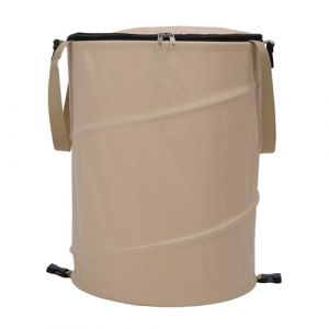 Poubelle Extérieure Canette avec Couvercle, Poubelle de Camping Peut être Porteuse à Ordures Portables en Plein Air 600D (BROWN) (Mateisy, neuf)