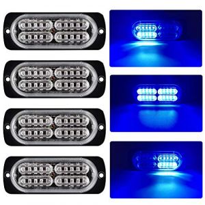 yifengshun 4X 20LED Bleu Led Stroboscope Voiture Avertissement D'urgence Clignotant Strobe Lights Bar 12-24V &Eacute;tanche pour la Construction V&eacute;hicule de Remorquage Van (yifengshun, neuf)
