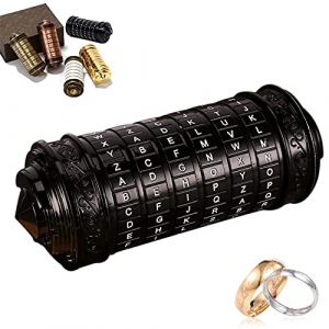 Da Vinci Code Mini Cryptex idee Cadeau St Saint Valentin Homme Femme Maman Original de Puzzle de Code avec Deux Anneaux idee Rigolo Secret Personnalisé Cadeau Noel Couple Copine Maman Papa (NEWUPZSI Official-FR, neuf)