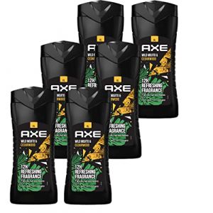 Axe Hommes 3 en 1 Gel Douche, Nettoyant Visage & Shampooing Wild Mojito et Bois de CèdreXL 6 x 400 ml (IwonaTEC, neuf)