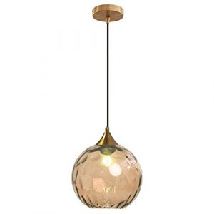 ZTTECH Boule de verre de 200 mm Suspension Bronze Or Support avec Boule de Verre Ambre Lampe Suspendue (Ambre) (YiChangXiongYingDianZiShangWuYouXianGongSi, neuf)