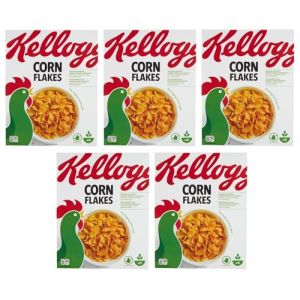 Lot de 5 céréales Kellogg's Corn Flakes le classique croustillant pour petit-déjeuner, céréales, céréales, 250 g (Italiaen Gourmet UK Ltd, neuf)