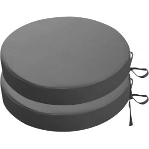 HKJGNH Lot de 2/4 Galette de Chaise Ronds d'extérieur de Jardin Imperméables avec Attaches - 40/45/35cm Carrés Coussins de Siège épaisseur 5cm for Patio, Cuisines, Salle à Manger(Gray,35x5cm(2pcs)) (zhangyanwen0702, neuf)