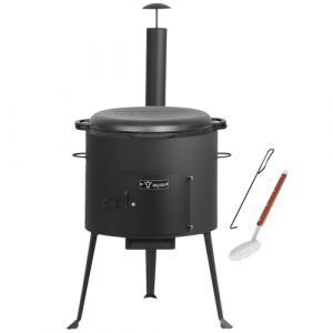 BBQ-Toro Fonte Kazan avec four Kazan &Oslash; 44 cm | Marmite en fonte de 16 l avec couvercle, marmite en fonte | Chaudron &agrave; goulasch, chaudi&egrave;re &agrave; feu, four d'ext&eacute;rieur | Four &agrave; feu, po&ecirc;le &agrave; rago&ucirc;t, foyer (CS Trading, neuf)