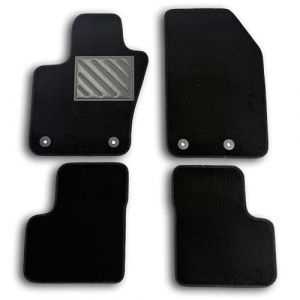 Tapis de sol pour Fiat 500X à partir de 2014, antidérapant, talonnette en caoutchouc renforcé, boutons de fixation Noir (MTC Automotive, neuf)