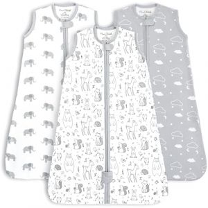 Sac de couchage pour b&eacute;b&eacute; 0,5 TOG, couverture portable pour b&eacute;b&eacute; en coton biologique avec fermeture &eacute;clair &agrave; double, transition d&rsquo;emmaillotage nouveau-n&eacute; Nourrisson Enfant Gar&ccedil;on Fille, 12-18 mois (Mama Cheetah, neuf)