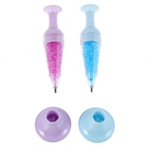 FRCOLOR 2 Pièces Outils de manucure base de pièces mini pendentifs fondant Vase transparent Accessoires de nail art outil de cueillette de pierres précieuses stylo d'art diamant Plastique (Laners, neuf)