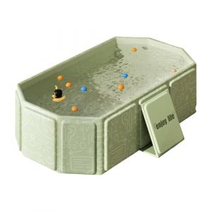 Baignoire pliable bébé – Baignoire bébé portable pour enfants 0-8 ans, Baignoire enfant pliable pour douche avec bouchon de vidange – Baignoire enfant pliable multifonction, Verte (Vizia E-commerce, neuf)