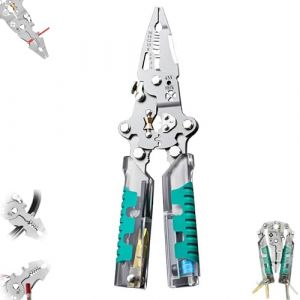 Pince &agrave; d&eacute;nuder 8 en 1 avec testeur de tension, pince multifonction pour couper et tirer des fils, pince &eacute;lectrique professionnelle pour couper des fils, d&eacute;nuder, sertir, outil de r&eacute;paration (YueRun, neuf)