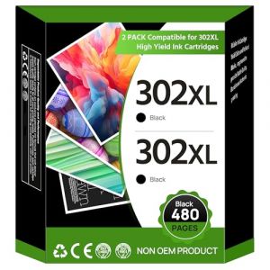 Washope Cartouche 302 XL Noir Remplacement pour HP 302 Noir pour Encre pour HP Envy 4520 4527 4524 5640 6230 7134 6232 6220 7830 6234 7130 pour DeskJet 3639 3630 Multifonction (VETRINIA, neuf)