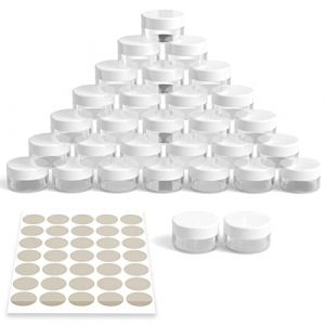 Newaner 30 Pi&egrave;ces Pots Cosm&eacute;tiques Vide en Plastique, 10g10ml Mini pot transparent avec bouchon &agrave; vis, cannette vide avec autocollants, Id&eacute;al pour maquillage, cr&egrave;mes, lotions, mini bougies(Blanc) (SANTAMBROGIO GIORGIO, neuf)