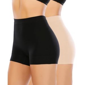 Short Gainant Femme Ventre Plat Culotte Gainante Amincissante Panty Gainant Invisible Culottes Sculptantes Taille Haute Shorty Anti Frottement Cuisse Shapewear (#1 Noir+Beige(Taille Moyenne),S) (YARRCO, neuf)