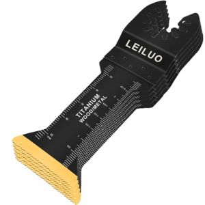 LEILUO Lot de 5 lames oscillantes extra longues en titane pour outil multifonction 70 mm Accessoires universels pour clous en bois compatibles avec DeWalt Makita Ryobi et plus encore (LEILUO-EU, neuf)