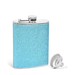 SPDYCESS Flasque &agrave; Paillettes Femme 8 Oz, Glitter Flacon Whisky en Acier Inoxydable avec Entonnoir, Bouteille &agrave; Liqueur Cadeau pour Escalade P&ecirc;che Camping - Bleu (Spdycess, neuf)