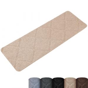 Homwiz Tapis d'Escalier Antid&eacute;rapant, Lot de 15 Marchettes d'Escalier Autocollantes Int&eacute;rieur, Moquette Escalier R&eacute;utilisable D&eacute;couper pour Prot&eacute;ger Animaux, Seniors, Enfants (Beige, 55x19 cm) (DyangEU, neuf)