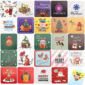 Homo Trends Lot de 24 mini cartes de No&euml;l avec enveloppes, cartes de v&oelig;ux de No&euml;l assorties avec 24 designs uniques, 7,9 x 6,9 cm (Cool Play UK, neuf)