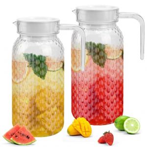 ADERTOS 2PCS Carafe Eau Pichet à Eau Plastique Pichet en Acrylique Pichet en Plastique de 1 Litre Pichet a Jus avec Couvercle Pichet à Thé Glacé Carafe à Eau avec Poignée pour Vin, Jus, Lait (TRENDQUEST UNIPESSOAL LDA, neuf)