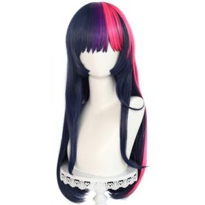 Kolegrial Twilight Sparkle Cosplay Perruque Femme Long Cheveux Raides Pony Perruque Déguisement Licorne Princesse Twilight Sparkle Halloween Carnaval Fête Mascarade Costume Accessoires Anime Show Wig (shenzhenshixiningkeji, neuf)