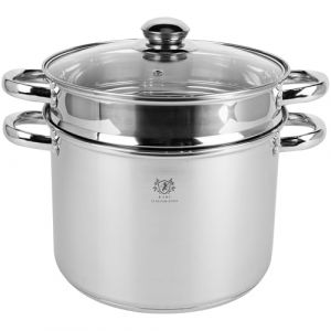KARL HAUSMANN Casserole à Pâtes Inox - 8.1 L - Cuiseurs à Pâtes avec Tamis - Cuit Pâtes Induction - Marmite à Pâtes avec Couvercle - Grande Casserole Spaghetti - Faitout pour Asperges - Cuiseur Pates (Kraken Chairs, neuf)