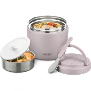 Itslife Boîte Alimentaire Isotherme, 970ml Boite Isotherme Repas Chaud, Lunch Box Isotherme avec Cuillère, Thermos Alimentaire Chaud en Acier Inoxydable, Thermos Isotherme pour Ecole Bureau (Violet) (Itslifeuk, neuf)
