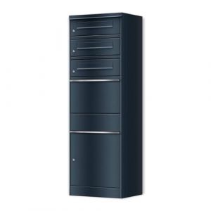 Metzler&reg; bo&icirc;te &agrave; Colis ext&eacute;rieure avec 3 Compartiments courrier et Serrure s&eacute;curis&eacute;e Anthracite RAL 7016 &ndash; r&eacute;ception sans Contact prot&eacute;g&eacute;e intemp&eacute;ries &ndash; Acier Durable Bispo (Metzler GmbH, neuf)