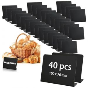 JMIATRY 40 Pcs Mini Tableaux Noirs, 10 x 7 cm Mini Panneau d’affichage, Mini Ardoise Craie Plastique, Mini Tableaux d’affichage pour Prix, Mariages, Fêtes, Boulangeries (JMIATRY, neuf)