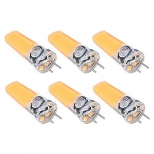 Haofy GY6.35 Ampoule, 6PCS Bi-pin Base LED Ampoule 5W COB Ampoule 500lm Silicone Plafonnier Ampoule pour Lampe de Bureau Accent Lustre Lumière Paysage Éclairage (Blanc Chaud) (Herexty, neuf)