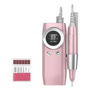Machine à ongles sans fil 45000 tr/min Machine de manucure Rechargeable perceuse à ongles Machine sans fil lime à ongles LED affichage for les Gel - Perceuse à ongles(Pink) (youzhaojinhuis, neuf)