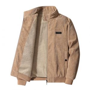Generisch Veste d'hiver pour homme - Veste blouson d'hiver en velours côtelé avec polaire - Mode - Col montant - Sorbet - Veste décontractée pour homme, kaki, L (⭐⭐⭐⭐⭐Five Love⭐⭐⭐⭐⭐, neuf)