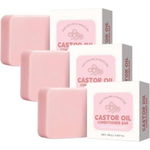 Apr&egrave;s-shampoing solide &agrave; l'huile de ricin, shampoing solide, soin anti-frisottis nourrissant et apaisant, nettoie et r&eacute;duit les frisottis, pour tous types de cheveux (guangzhouliuqiyongshangmaoyouxiangongsi, neuf)