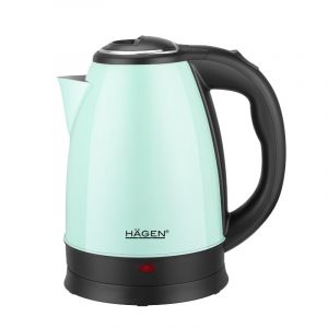 Hagen, Bouilloire Electrique Compacte Inox, Design Elegant, Base 360&deg;, Capacit&eacute; 1,8L, Puissance 1500W, Base 360 &deg;, Filtre amovible et lavable, HA5525- Vert (Le Petit Patron, neuf)