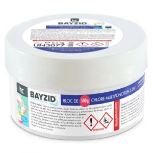 Höfer Chemie Bayzid® Chlore Multifonction pour Piscine, Bloc de 500g (18 x 0,5 kg) - Entretien Complet pour Piscine en 5 Phases - Désinfection, Régulation du pH, Anti-Algues, Clarifiant et Nettoyant (Höfer Chemie GmbH, neuf)