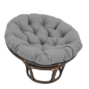 Bettschlange Coussin pour fauteuil suspendu, coussin pour fauteuil papasan, fauteuil de lecture, rond, coussin pour fauteuil suspendu papasan (chaises non incluses), gris, 110 x 110 cm (Bettschlange, neuf)