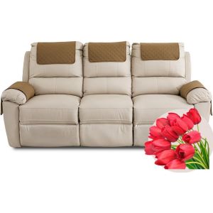 Housse D'appui-Tête pour Meubles, Housse D'accoudoir, Canapé 2/1/3 Places avec Accoudoirs Housse de Protection pour Appuie-Tête de Chaise Inclinable (Color : Khaki, Size : 5 Pieces(1xpocket)) (MOSIED, neuf)