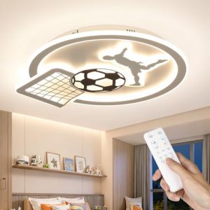 OTREN Plafonnier LED Football Dimmable 3000K-6000K Plafonnier Chambre avec T&eacute;l&eacute;commande, &eacute;clairage de Plafond avec Fonction Minuterie et Veilleuse pour Chambre D'enfant, Cuisine, Salon, Balcon, 35CM (XSEURO, neuf)