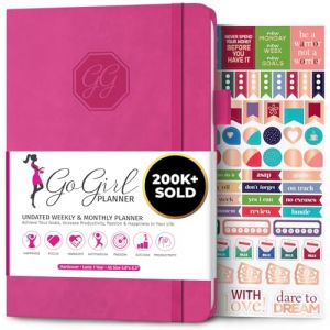 GoGirl Planner Pour Femmes - Agenda Hebdomadaire Format A5, Journal Des Objectifs et Agenda Pour Am&eacute;liorer la Gestion Du Temps. Non Dat&eacute; - Commence &agrave; n'importe Quel Moment, Dure 1 An - Rose Vif (SVD COM, neuf)