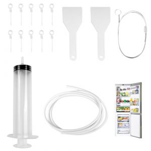 Avesteir 15pcs kit de nettoyage de réfrigérateur, Réutilisables brosse de nettoyage pour frigo, outil de vidange réfrigérateur, avec Tuyau, Pelle de Dégivrage, Seringue, Bouchons de Trou, pour Cuisine (CAFFESE ANGELO, neuf)