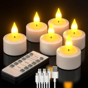 PChero Bougie Chauffe Plat LED Rechargeable, Lot de 6 Fausse Bougies à LED Flamme Vacillante Bougie Decorative Electrique avec Télécommande pour Deco Noel Anniversaire Maison Chambre Mariage (BestChoice FR, neuf)