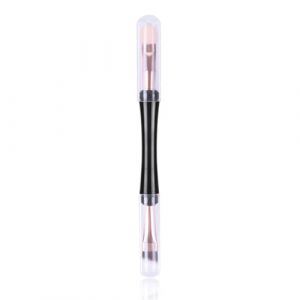 NUOBESTY Lot de 3 Pinceaux de Maquillage Professionnels Double Usage pour Se Maquiller avec Manche Lisse et T&ecirc;te Protectrice Pinceaux &agrave; Cils et Sourcils Outil de Maquillage Portable (Camplos, neuf)