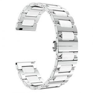 BINLUN Bracelet de Montre Pour Homme en Acier Inoxydable avec Montre en C&eacute;ramique Bracelet Poli 12mm/14mm/16mm/18mm/20mm/22mm avec Boucle Papillon 6 Couleurs (Prince Gera Flagship Store EU Store, neuf)