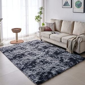 VOFUSHON Tapis Salon Shaggy Descente de lit Chambre Grande Taille Tapis avec Le Fond Antidérapant, Tapis Décoratif de Style Moderne pour Salon Chambre Canapé Natte(160 x 230 cm,Gris foncé) (VOFUSHON-Home, neuf)