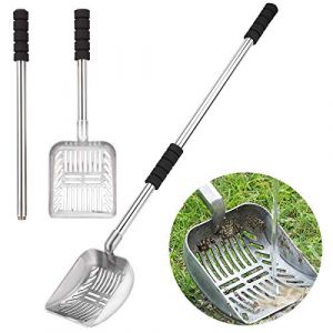 Pelle à litière extensible en métal pour chat, pelle à litière amovible, antiadhésive, avec rembourrage en mousse à long manche, pelle à litière pour petit chaton, poulailler (Liangyongjing, neuf)