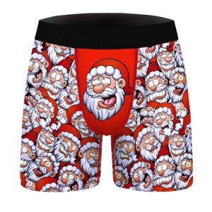Calecon Boxer Homme No&euml;l, Hommes dr&ocirc;les Impression 3D Boxeurs No&euml;l Slips Moche no&euml;l Motif Vacances Nouveaut&eacute; Shorts Cale&ccedil;ons sous-v&ecirc;tements b&acirc;illon Cadeau, Lingerie Bas de Pyjama Pas Cher (UoUa1245, neuf)