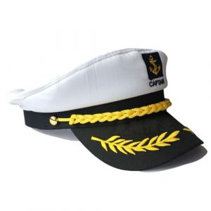 Chapeau de Capitaine, Casquette de Marin Réglable, Chapeau de Marine de Yacht, Accessoire Déguisement Capitaine Marine, pour Bateau Costume Accessoires Femmes et Homme (EUROEDI SPEDITION, neuf)