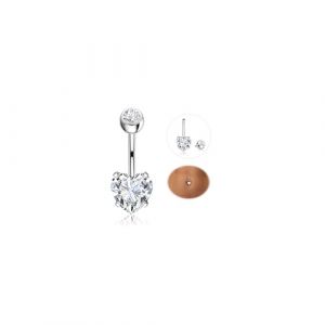 YADOCA 14G Piercing Nombril Titane Argent/Or Piercing Ventre CZ Coeur Papillon Larme Dangle Nombril Anneaux Piercing au Nombril Bijoux Piercing (HZ TOP, neuf)