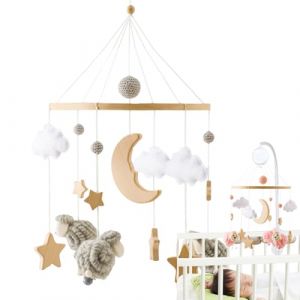 Mobile pour berceau b&eacute;b&eacute; - Pendule D&eacute;co Chambre Cr&egrave;che - Mobile Boh&egrave;me Interactif D&eacute;coratif Jouet De Berceau Pour Gar&ccedil;ons Et Filles 0-3 Ans (flowwer, neuf)