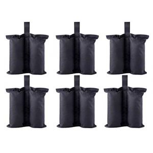 CACTIYE Sacs de lestage pour Tente Pop-up - Sacs de Sable pour Pieds d'abri Solaire instantan&eacute; (Grand-6, Noir) (MEIHAOJIA, neuf)